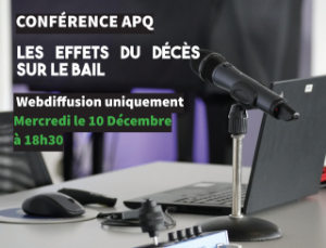 Image de Conférence en ligne- 10 Décembre 2025 : Les effets du décès sur le bail